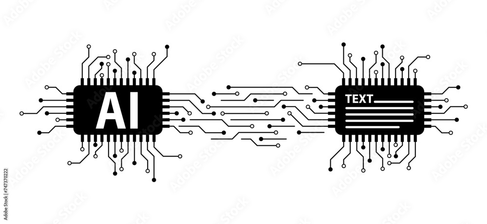 Poster ai text generator. artificial intelligence ai pictogram. technology related to artificial intelligen