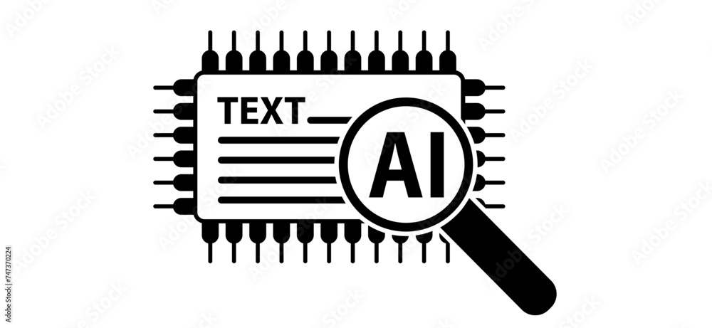 Poster ai text generator. artificial intelligence ai pictogram. technology related to artificial intelligen