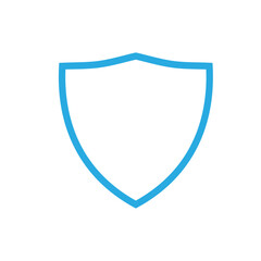  Blue Shield Icon in trendy flat style isolated 