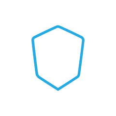  Blue Shield Icon in trendy flat style isolated 