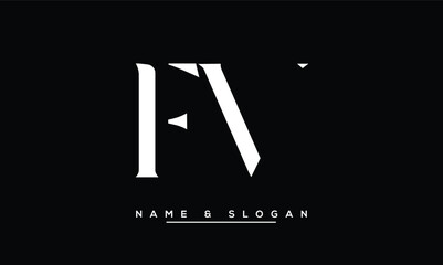 FV,  VF,  F,  V  Abstract  Letters  Logo  Monogram