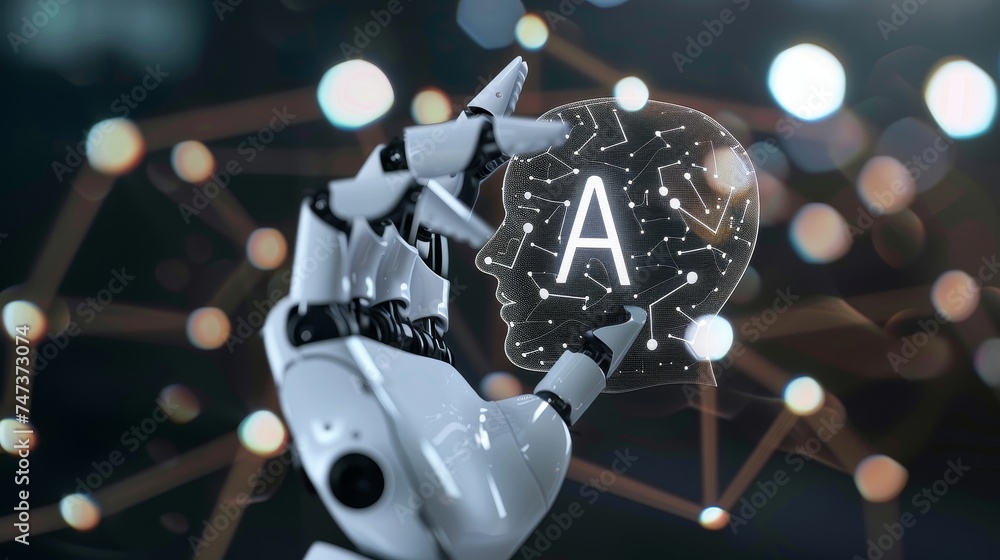 Poster AI Machine Learning Business Internet Technology Concept.