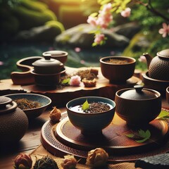 Traditional Tea Ceremony Setting