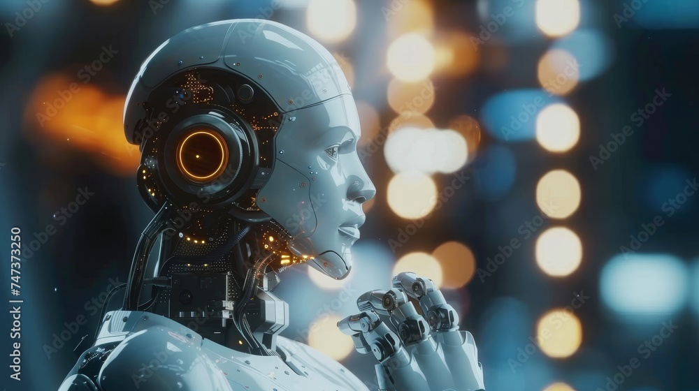 Aufkleber Business Internet Technology Concept using artificial intelligence and machine learning.