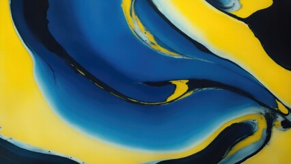 Yellow, Black and Blue Encaustic paint background