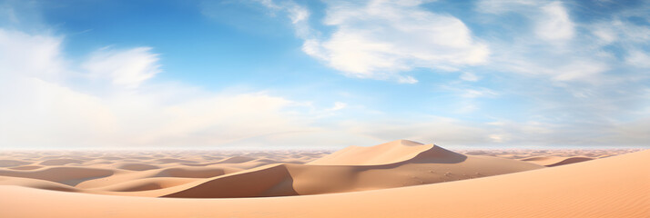 The Innate Serenity and Awe-Inspiring Expanse of the Desert Wilderness Under a Clear Blue Sky - obrazy, fototapety, plakaty