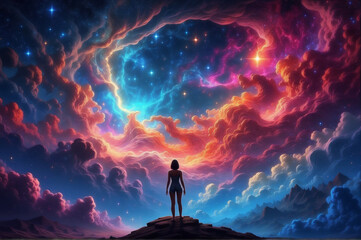 Fototapeta premium cosmic clouds in night sky