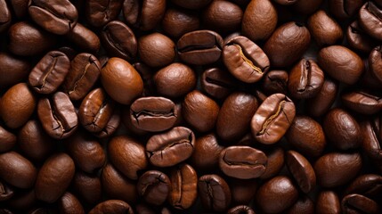 Fototapeta premium Fresh roasted coffee beans background