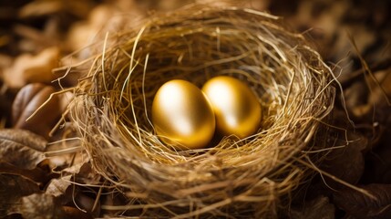 Gold egg in nest