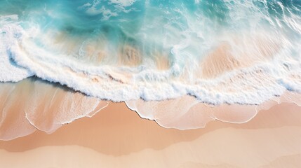 Fototapeta na wymiar aerial of a sand beach with waves