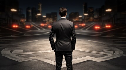 Businessman standing on the street or at the meeting place