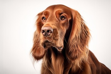 Irish setter, an adult dog. a hunting breed of dog. isolate, white background.