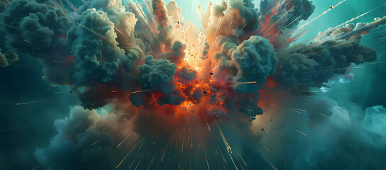the image is of an explosion scene in space in the st