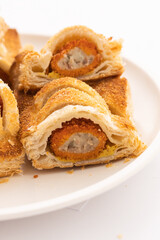 Traditional Dutch Snacks Sausage Rolls pastry kroket