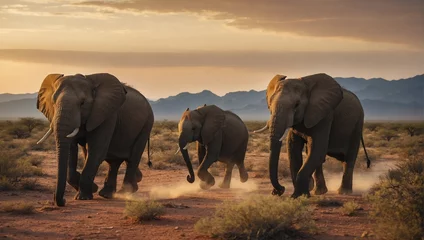Foto op Canvas herd of elephants © Sohaib