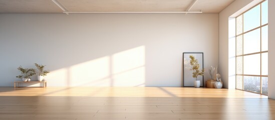 This room features a large window that allows ample natural light to fill the space. The wooden floor adds warmth and texture to the modern and bright interior.