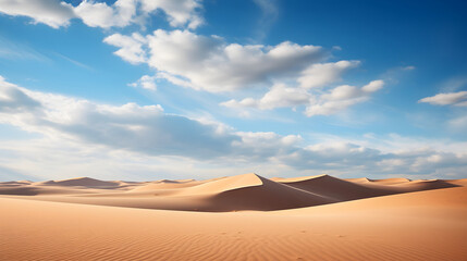 The Innate Serenity and Awe-Inspiring Expanse of the Desert Wilderness Under a Clear Blue Sky - obrazy, fototapety, plakaty
