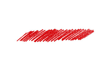 red pencil strokes isolated on transparent background