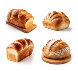 delicious fresh baked goods on a white background - loaf