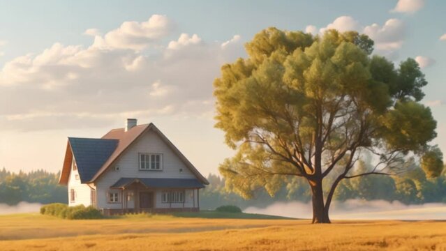 House in the middle of the fields