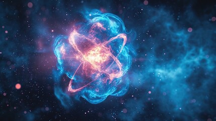 illustration atom with beautiful color