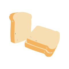 Sandwich with fried egg and bread toast, collection of wheat sandwiches vector illustration, with butter, fried eggs, cheese, Breakfast concept toast