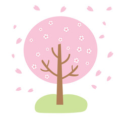The sakura tree stands tall, adorned with delicate pink blossoms, symbolizing renewal and transient beauty in nature's cycle, captivating hearts with its ephemeral splendor