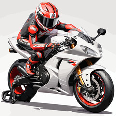 Sport Motorcycle Cartoon Design Very Cool - obrazy, fototapety, plakaty