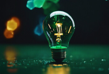 Eureka moment of creative inspiration concept with liquid paint merging into a colorful lightbulb on