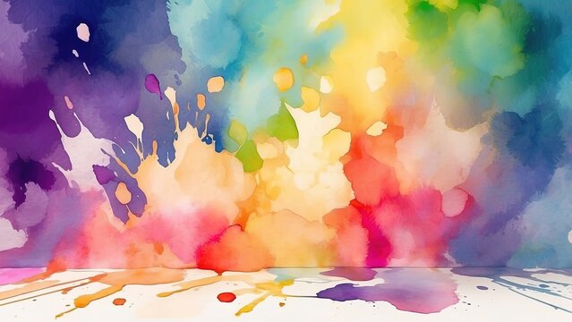 Digital Watercolor Background Abstract Splash Colorful Art