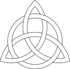 Tríquetra Triqueta Celtic Trinity Knot Symbol Outlined