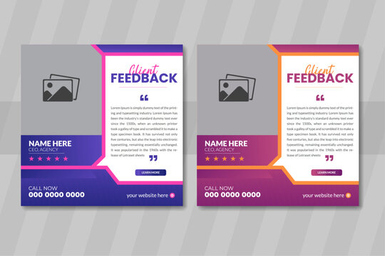 modern professional client feedback testimonial design template for corporate business and other business 