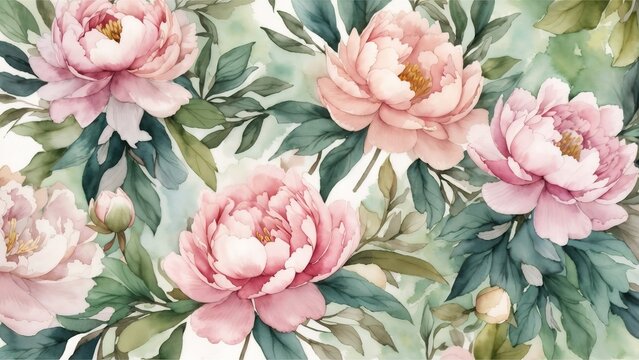 Delicate floral watercolor pattern
