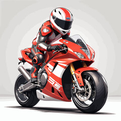 Sport Motorcycle Cartoon Design Very Cool - obrazy, fototapety, plakaty