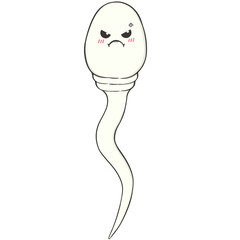 angry sperm cartoon character