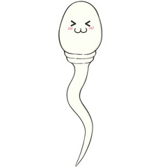 kawaii sperm cartoon character