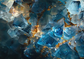 diamonds in the frame, light gold and azure