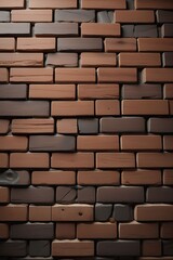 Dark wooden bricks wall, vertical composition