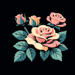  Pink Rose - Vector rose 
