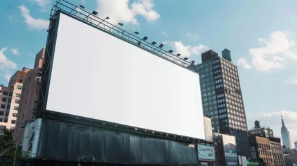 Fototapeten Vibrant Times Square Billboard Mockup: NYC Urban Scene with Empty Advertisement Space © Ashi