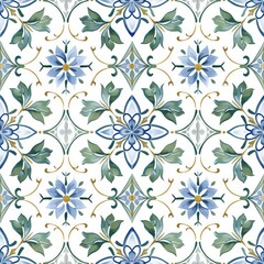 Fototapeta na wymiar tile flooring repeating pattern french atrium provincial