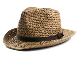 straw hat on white background
