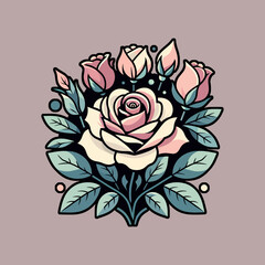  Pink Rose - Vector rose 