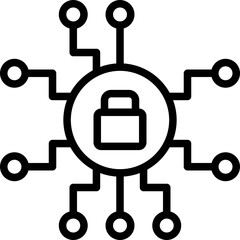Cyber Security Vector Line Icon