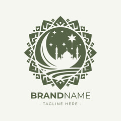 Islamic muslim logo vector illustration icon