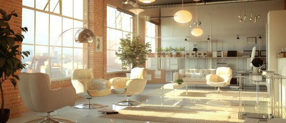 3d render of modern office interior