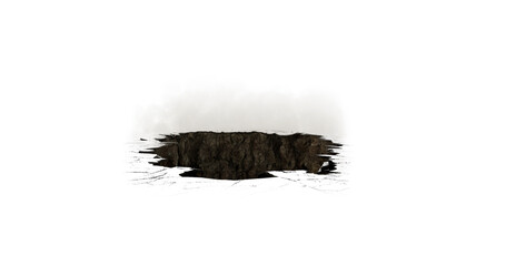 hole on the white background 