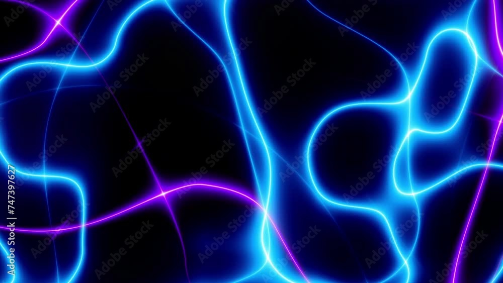 Leinwandbilder abstract looping 4k video. seamless abstract blue wavy psychedelic background for loop playback. glo