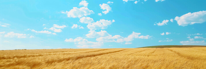 wheat field with blue sky
