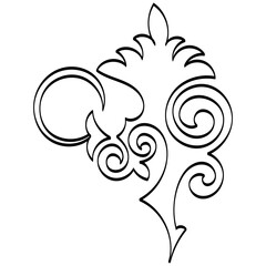 Vintage Baroque design pattern element engraving retro style